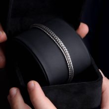 دستبند نقره مردانه کد BR01006