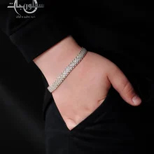 دستبند نقره مردانه کد BR01033