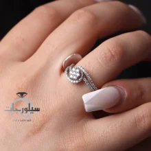 انگشتر نقره زنانه جواهری مارپیچ