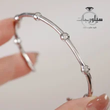 دستبند النگویی نقره زنانه کد BR01029