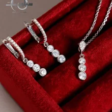 نیم ست نقره زنانه کد WS01040