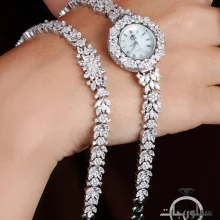ست ساعت ودستبند نقره زنانه کد WT01033